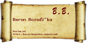 Beron Bozsóka névjegykártya